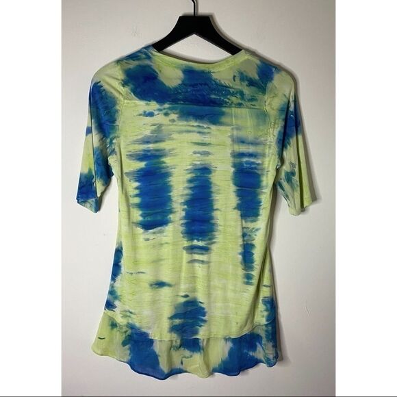 Barbara Lesser Blue & Green Tie Dye Top XS - Picture 2 of 7